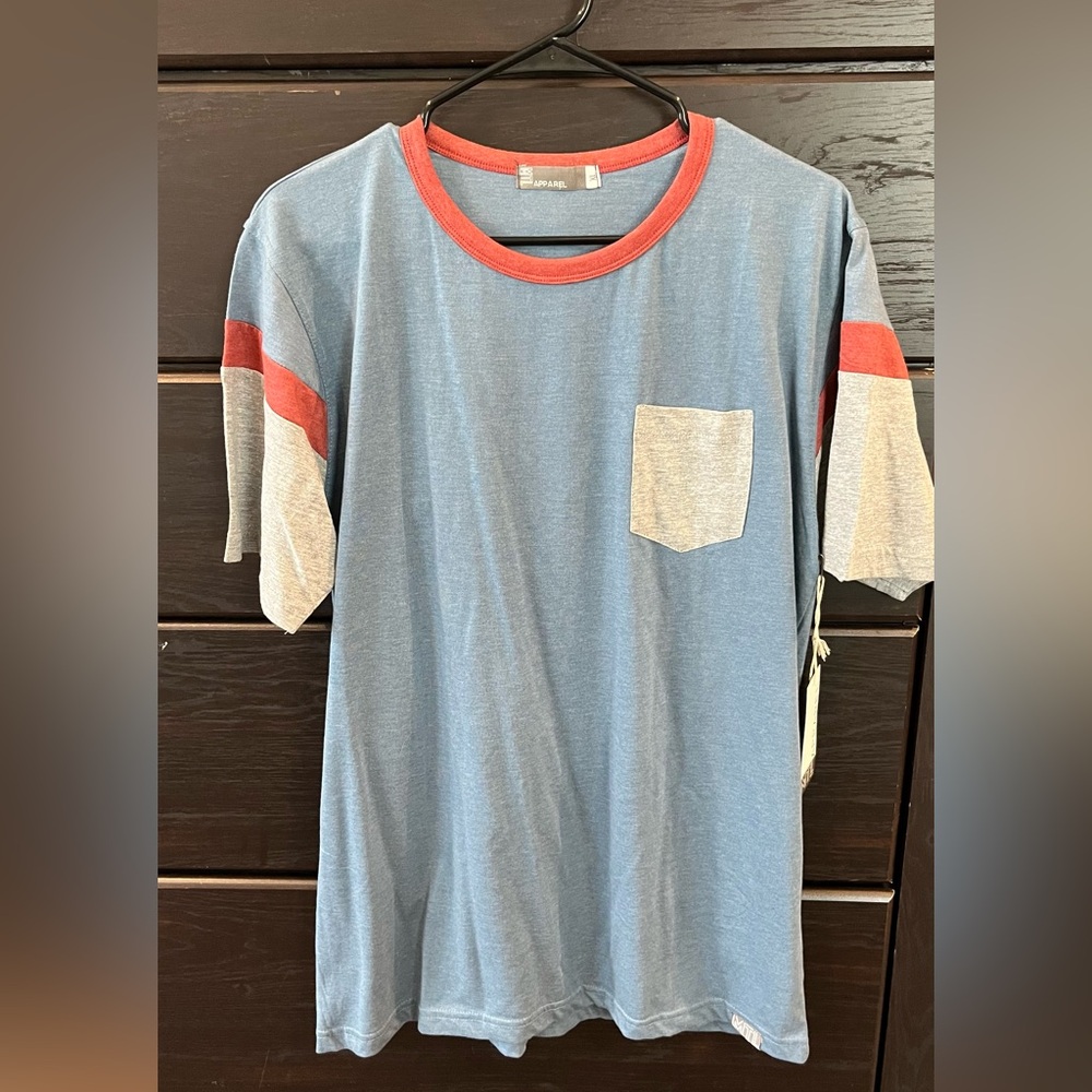 Blue and Gray Colorblock T-Shirt